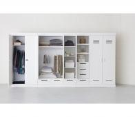 Bekijk WOOOD Connect 3-deurs kast 195x140x53 cm met metalen grepen Wit WOOOD Connect 3-deurs kast 195x140x53 cm met metalen grepen Wit