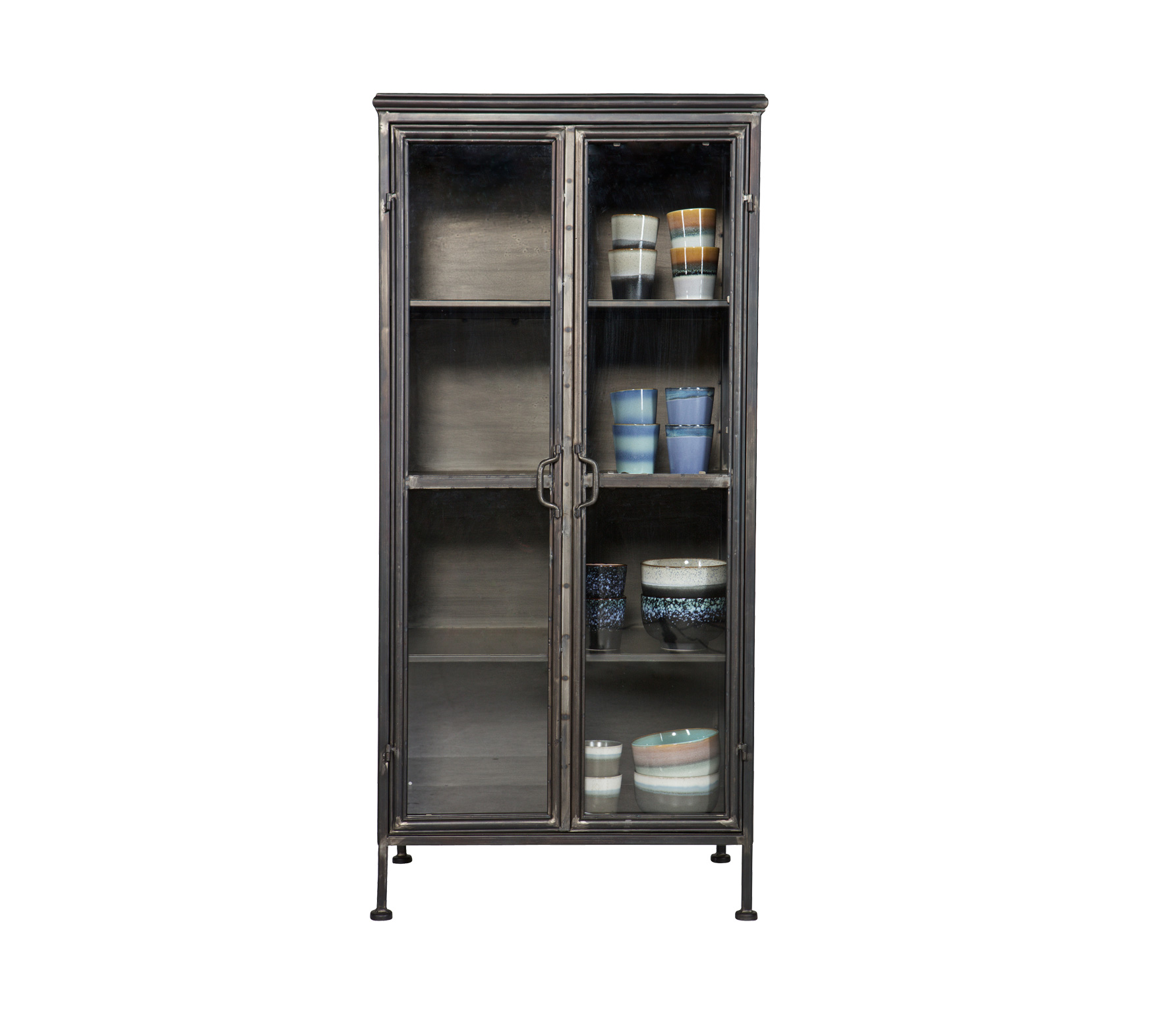 BePureHome Puristic vitrinekast 124x59x41 cm zwart metaal wordt ... BePureHome Puristic vitrinekast 124x59x41 cm zwart metaal wordt ...