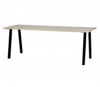 Bekijk WOOOD Triomf eettafel blank blad zwarte poten 210 x 77 cm hout metaal WOOOD Triomf eettafel blank blad zwarte poten 210 x 77 cm hout metaal