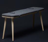 Bekijk WOOOD Beau bankje hout met kussen eiken WOOOD Beau bankje hout met kussen eiken